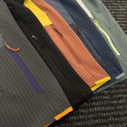 ARC Deportes al aire libre, ocio Ciclismo, pesca, viajes Versátil montañismo Cuello alto a cuadros Chaqueta de color en contraste