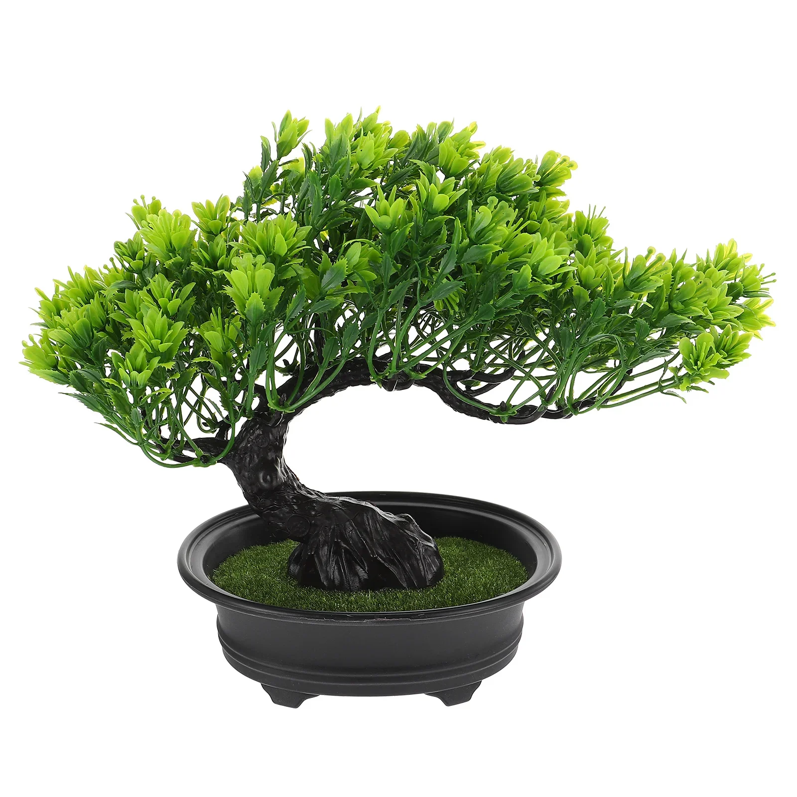 Realistischer künstlicher Miniatur-Bonsai-Baum aus roter Kiefer, immergrüne, pflegeleichte Kunstpflanze für die Dekoration von Schreibtischen und Regalen im Büro oder Zuhause. – Detail 14