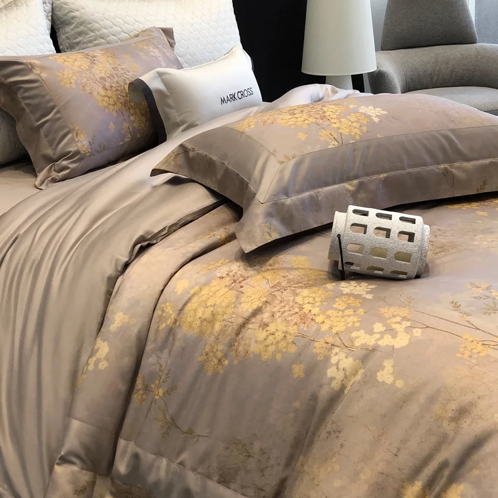 

Elegant Autumn Winter Maternity And Baby 120 Tencel Cotton Four-Piece Set Static-Free Comfort for Mommy And Infant