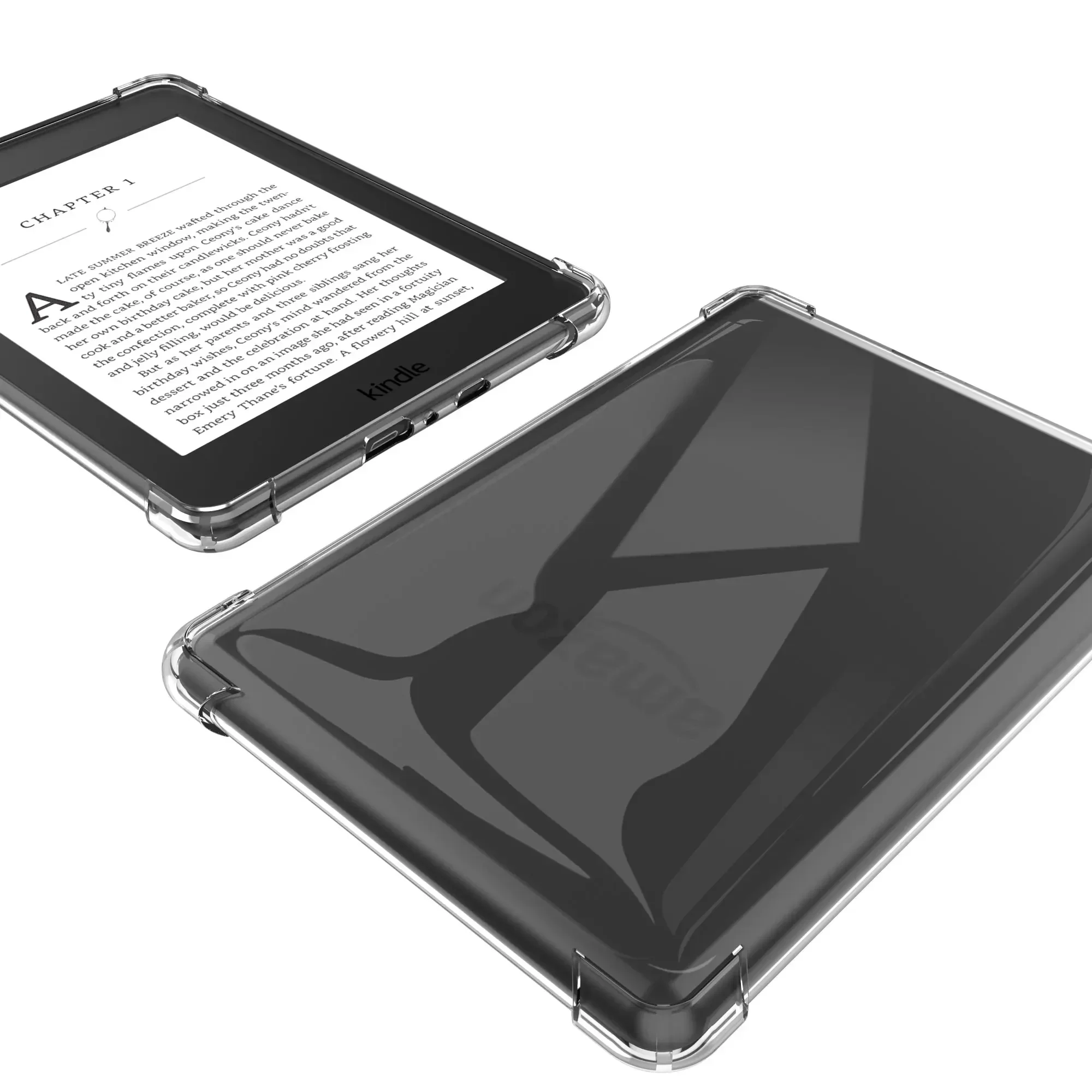 2Pcs Clear Case for Kindle Paperwhite 5th/6th/7th/10th/11th Generation - Lightweight TPU Transparent Silicon Flexible Soft Back