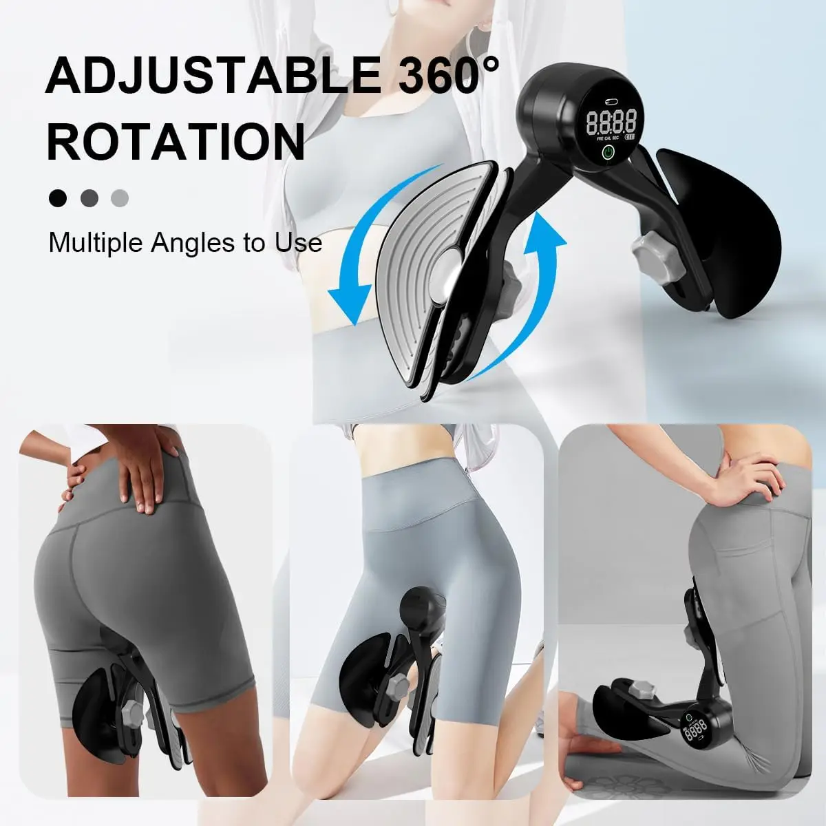 Coxa Master, ejercicio Kegel, entrenador muscular del suelo pélvico con contador recargable, equipo ejercitador interno del muslo para cadera/Bu