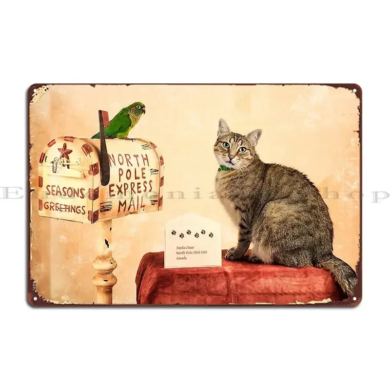 North Pole Express Mail Metal Plaque Party Plaques Personalized Character Club Tin Sign Poster