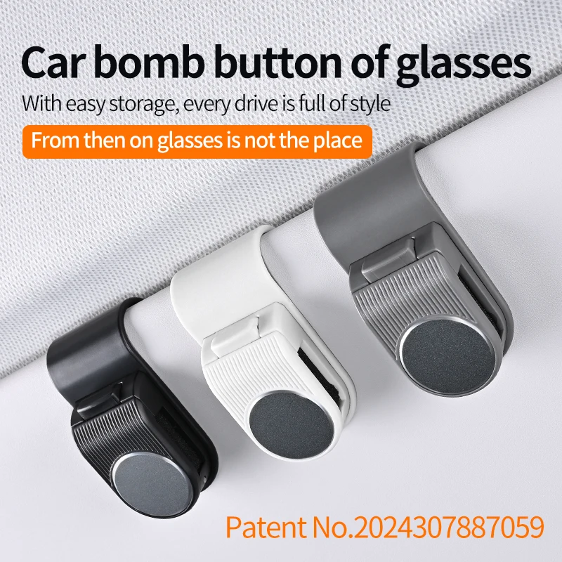 Suporte para Óculos de Carro - Resina ABS Durável, Instalação Fácil para Todos os Modelos de Veículos, Mantém Óculos Modernos Seguros e Visíveis