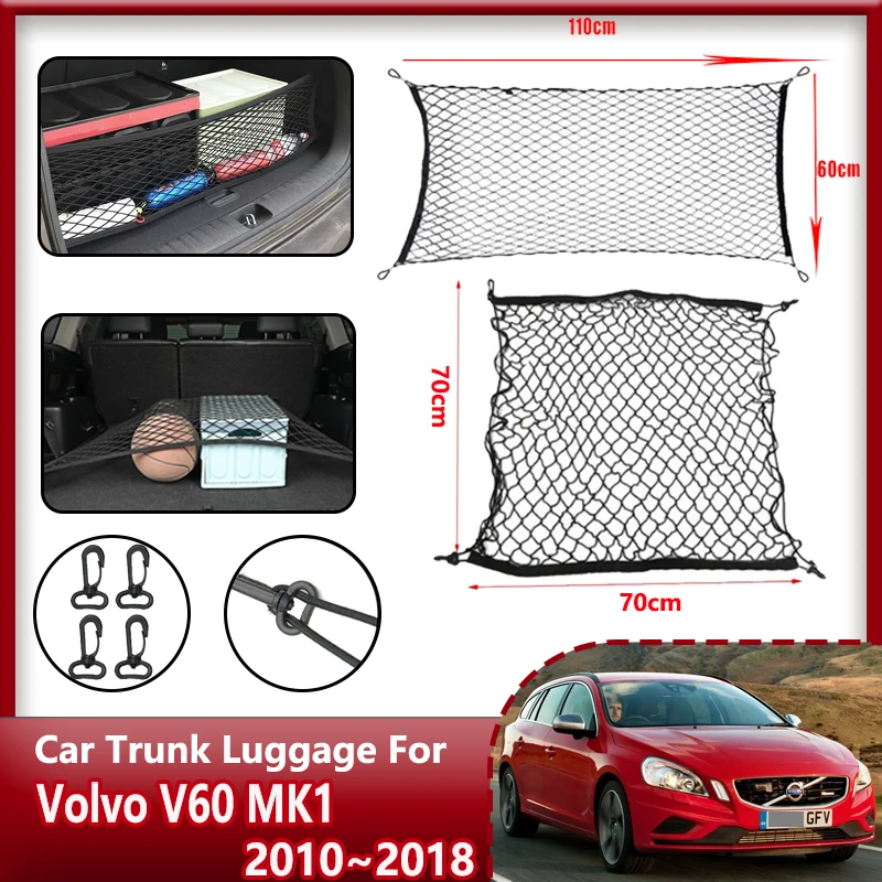 

Car Trunk Storage Bag For Volvo V60 MK1 2010 2011-2018 Storage Cargo Organiser Elastic Mesh Net Holder Pocket Nylon Accessorie