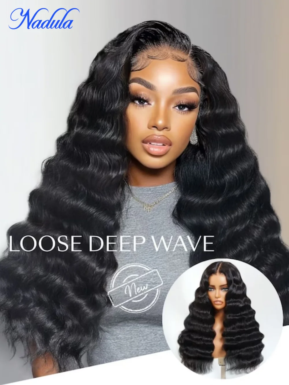 

Nadula Pre everything™ 13x4 Transparent Lace Frontal Wig Loose Deep Wave Put on and Go Glueless Human Hair Wigs 150% Density