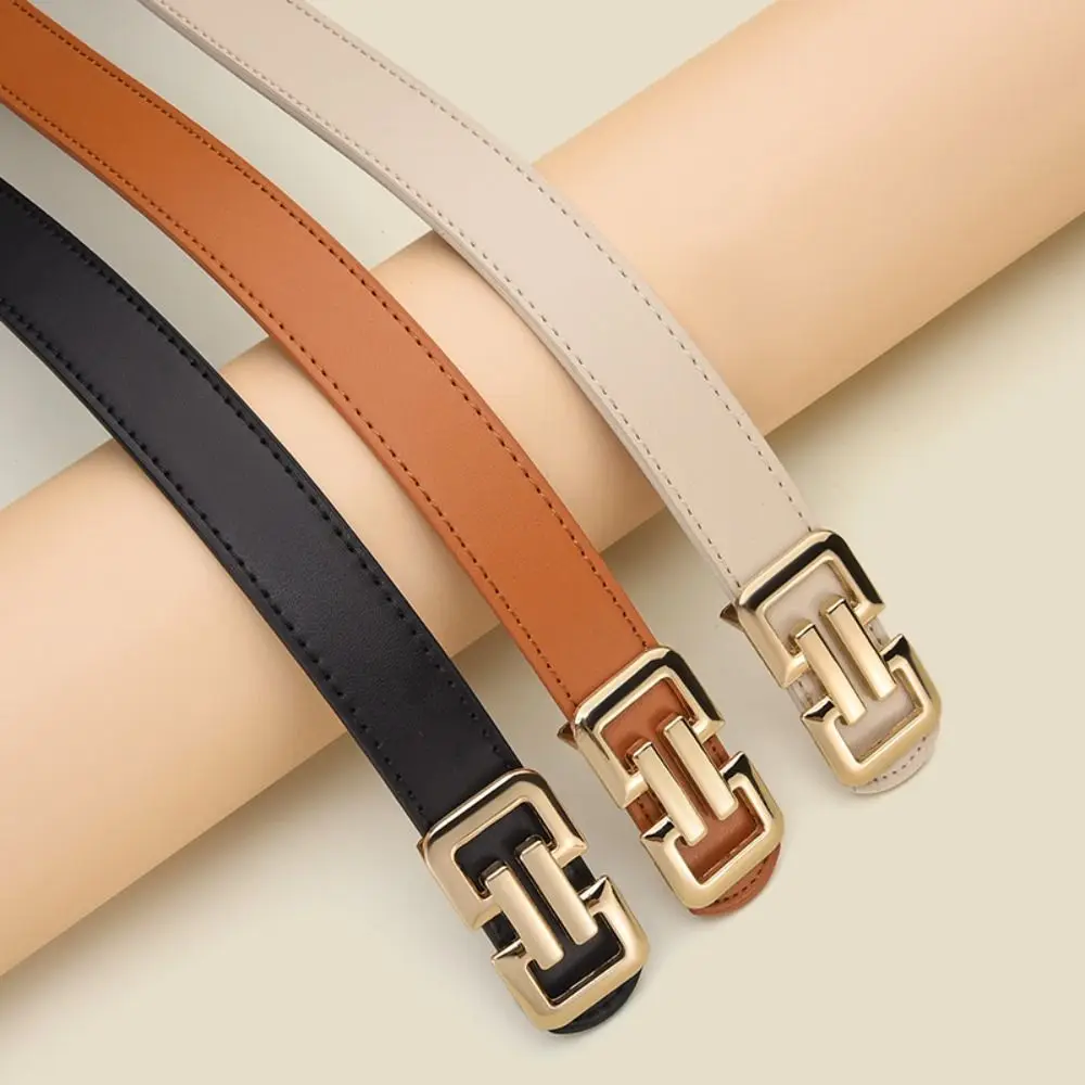 Gifts PU Women Belt Multicolor Alloy Buckle Waist Belt Adjustable Slim Pants Belt Women's Accessories