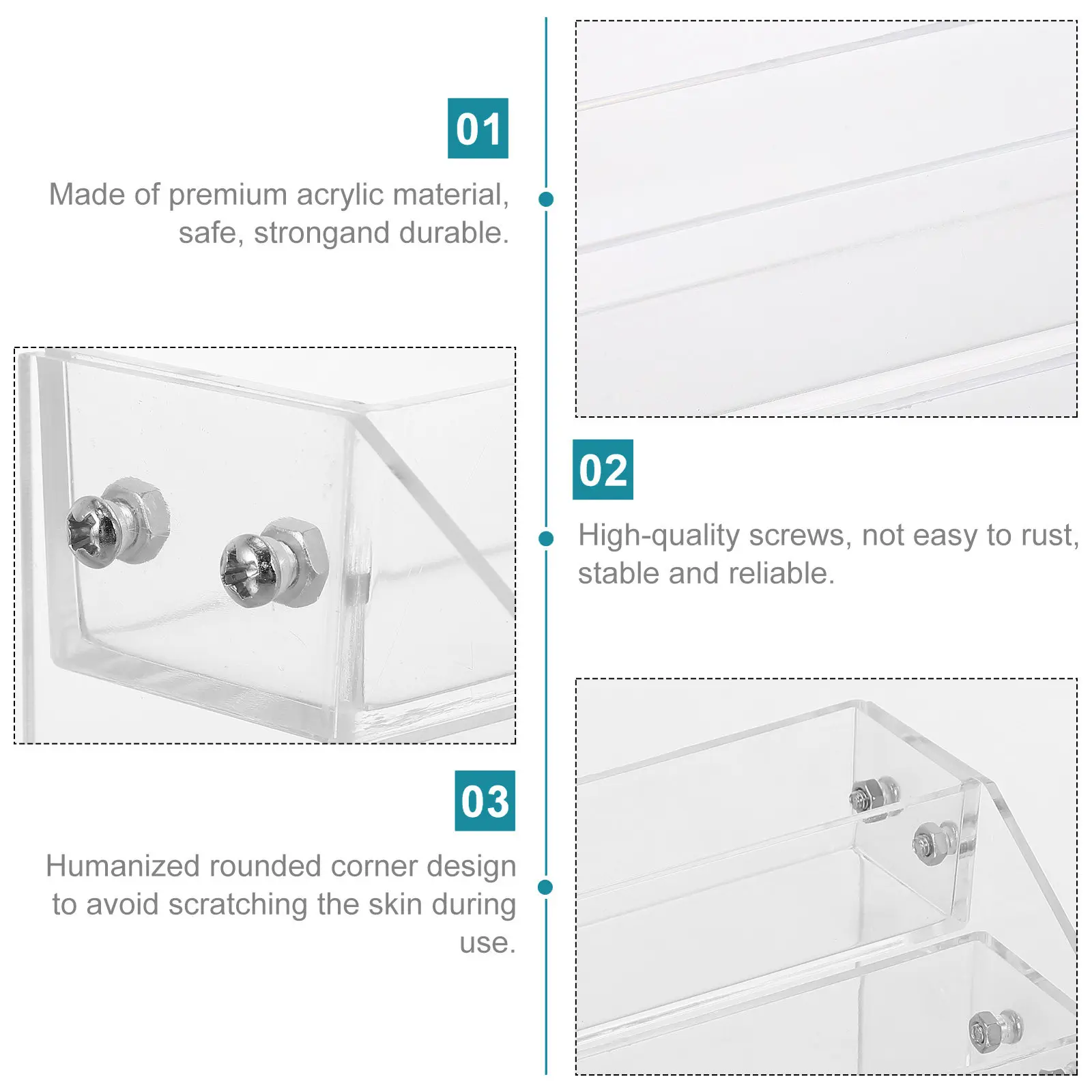 

Органайзер для лаков для ногтей, акриловая многоуровневая подставка-витрина, полка для хранения маникюрных принадлежностей, устойчивая подставка для туалетного столика и спальни, 1 шт.