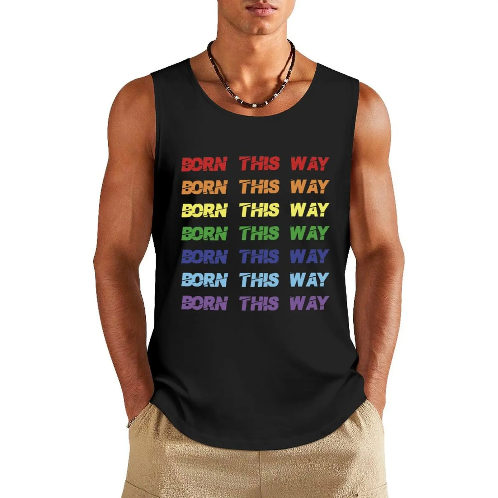 

Born This Way Lady Gaga Tank Top Sports clothing gym men Men's clothes
