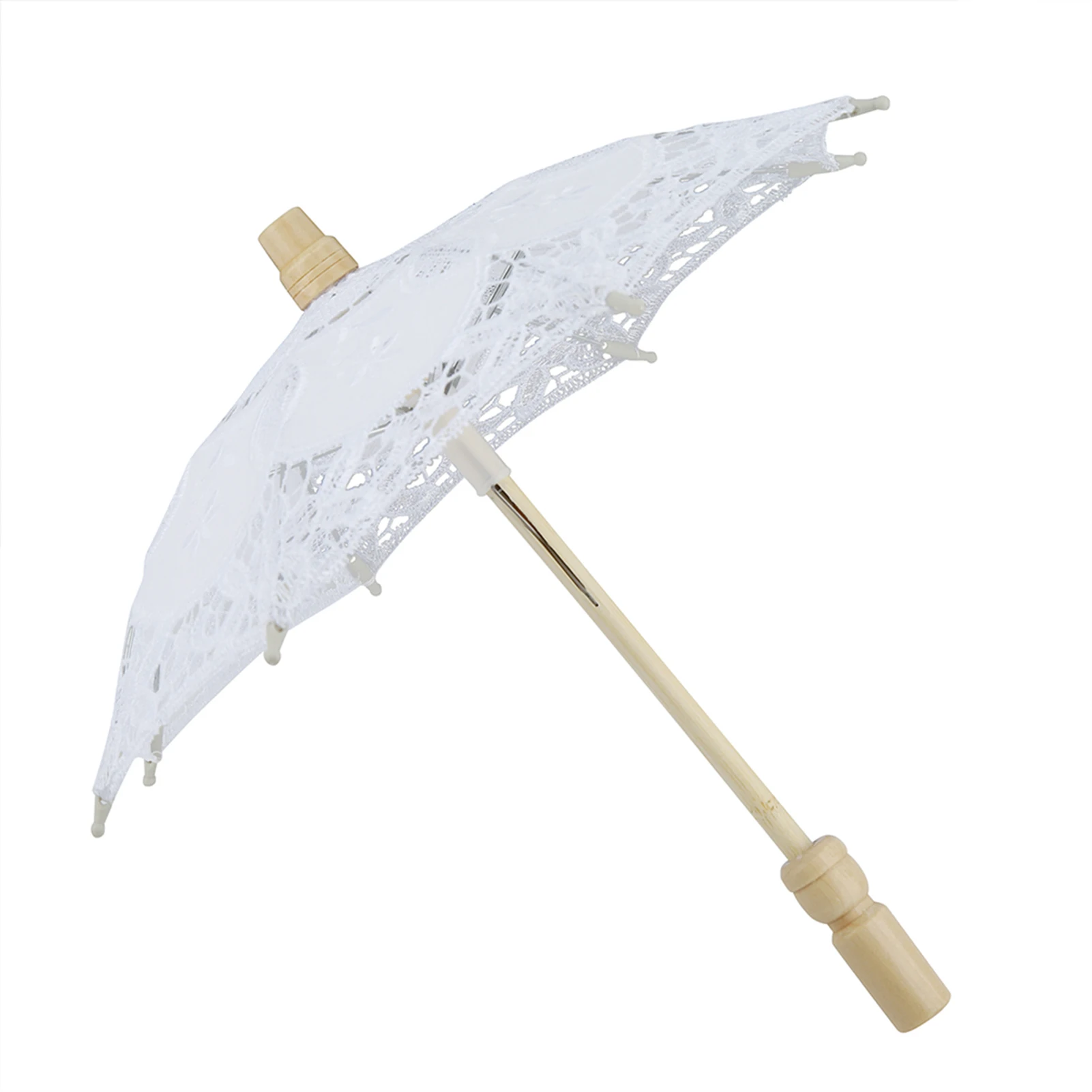 

White Bridal Umbrella Lace Cotton Embroidery Handmade Parasol Umbrella Wedding Party Decor Supplies