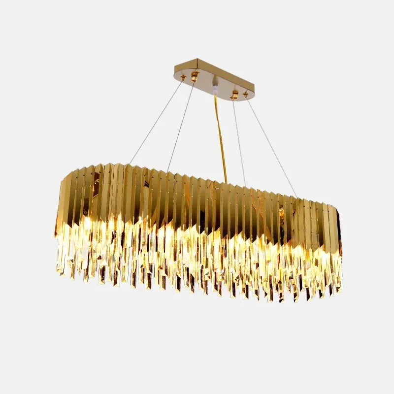 Gold Silver Crystal Oval LED Lustre Hanging Lamps Pendant Lights.Pendant light Suspension Luminaire Lampen For Dinning Room