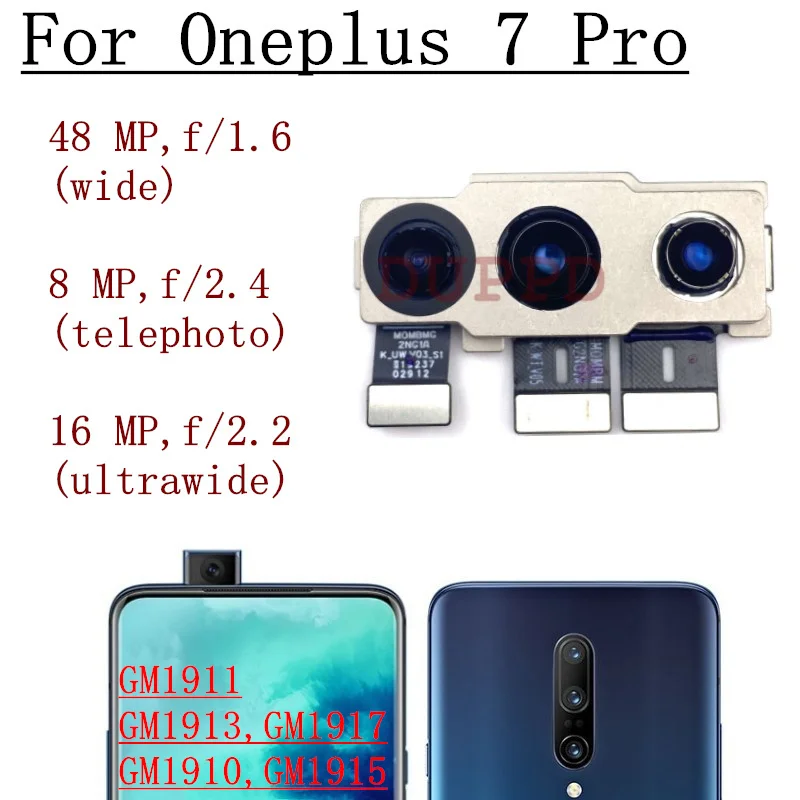 Original Rear Camera For Oneplus 7 Pro 1+7Pro Selfie Front Facing Lift Camera Bracket Motorized Pop-up Assembly Module Parts