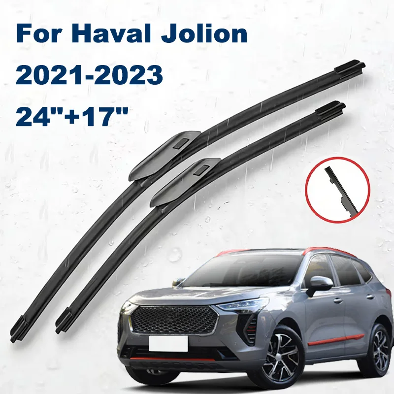 

Front Wiper Blades 24"+17" For Haval Jolion 2021-2023 HEV Hybrid - Car Windshield Windscreen Auto Accessories 2022