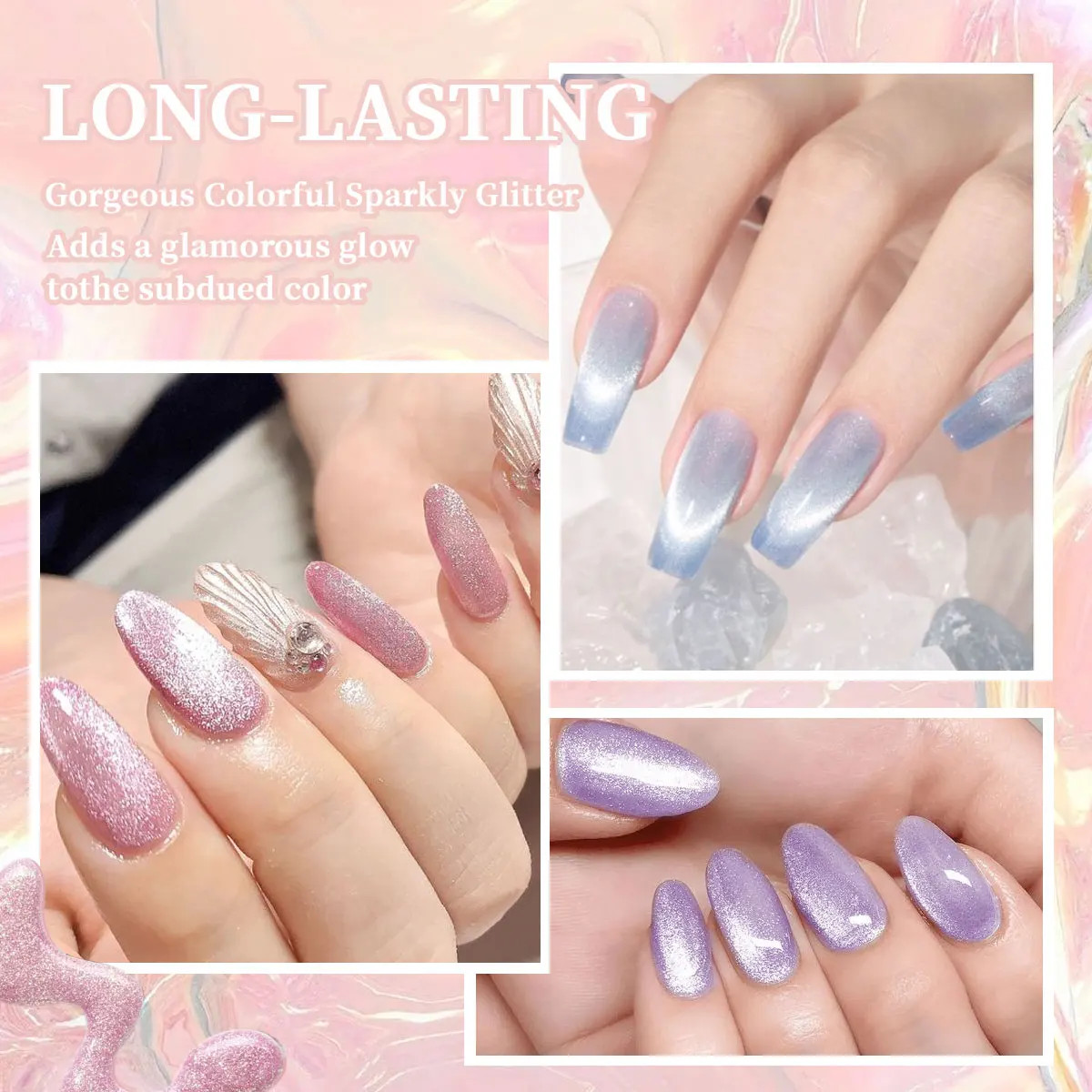 GAVY 8 PCS 7 ML Magnetic Gel Nail Polish - Immersion-style LED Gel Top Coat, Ideal Gift for Women for Long-lasting Nail Care