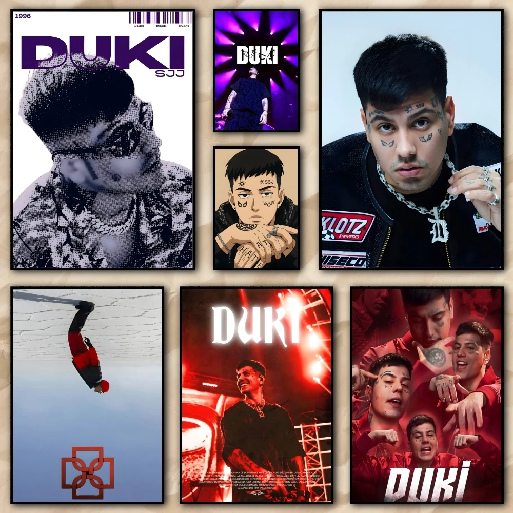 1PC Rapper Duki Painting Calligraphy HD Canvas Poster living room bedroom bar aesthetic decoration