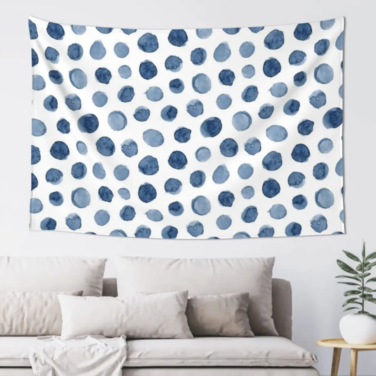 

Messy Polka Dot in Indigo Tapestry Home Decorators Wall Hanging Decor Tapestry