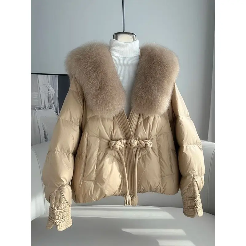 Fur Jacket Short Plush European Down Jacket Women's High-end Women's Clothing National Fashion New Fashion Loose Bread Jacket