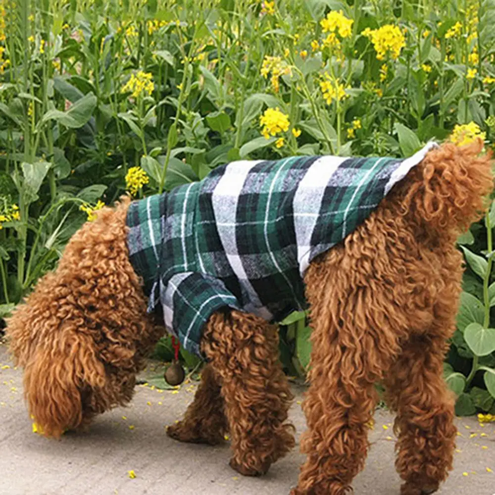 Cute Pet Dog Puppy Plaid Shirt Coat Clothes T-Shirt Top Dog Clothes For Small Dogs Spring Summer Puppy Cats Vest Dog shirt