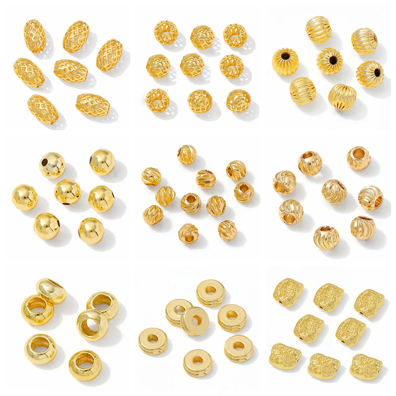 14K مطلية بالذهب النحاس تويست خزر عازل ، فاصل للخرز ، الخرز المعدني الملتوية لمستلزمات صناعة المجوهرات DIY بها بنفسك الملحقات #6