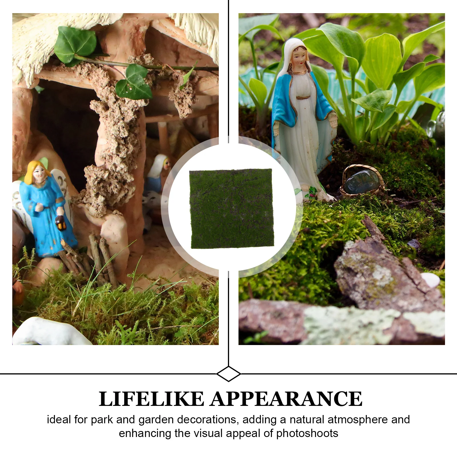 Faux gazon de mousse artificiel 12x12 pouces, pour l'artisanat, tapis de mousse artificielle réaliste pour Terrarium, jardin féerique, décoration intérieure et extérieure