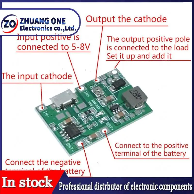 แบตเตอรี่ลิเธียม Li-Ion 18650 3.7V 4.2V แบตเตอรี่ Charger Board DC-DC Step Up Boost โมดูล TP4056 DIY ชุดอะไหล่