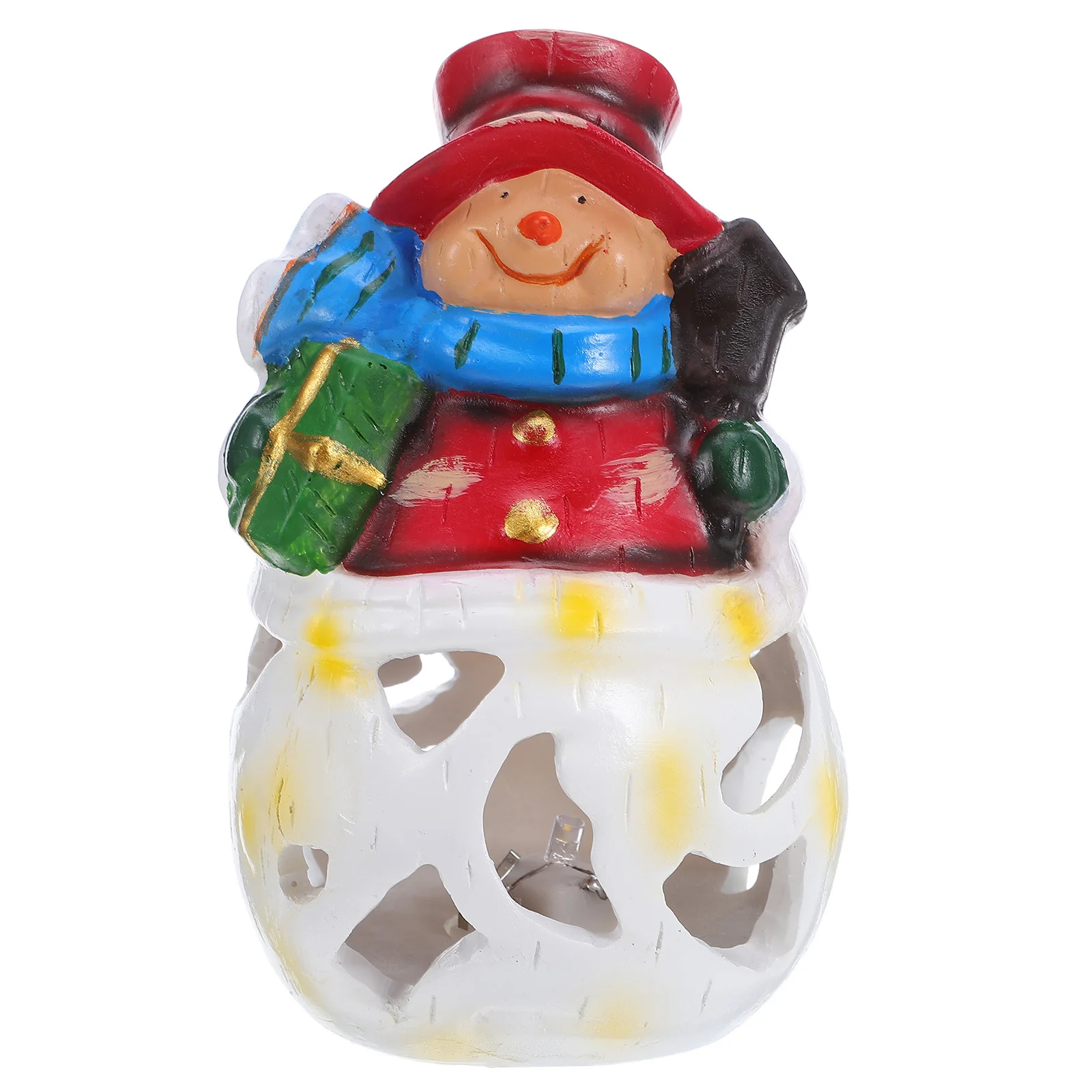

LED Christmas Snowman Lamp 7.87 Inch Resin Holiday Night Light for Tabletop Decor Indoor Winter Wonderland Display Gift