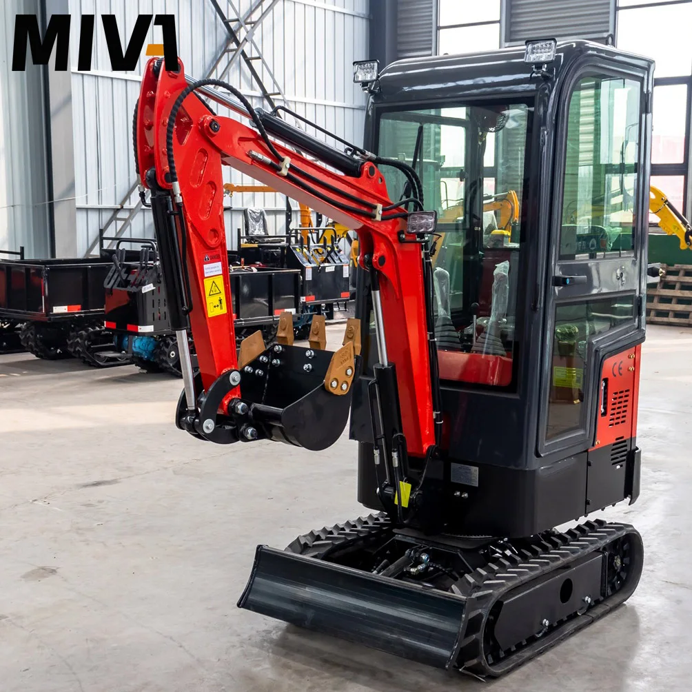 CE EURO5 Small Excavator 1 Ton Home Small Digger EPA Farm Bagger Crawler Digger Mini Pelle Chantier Mini Excavator Customized