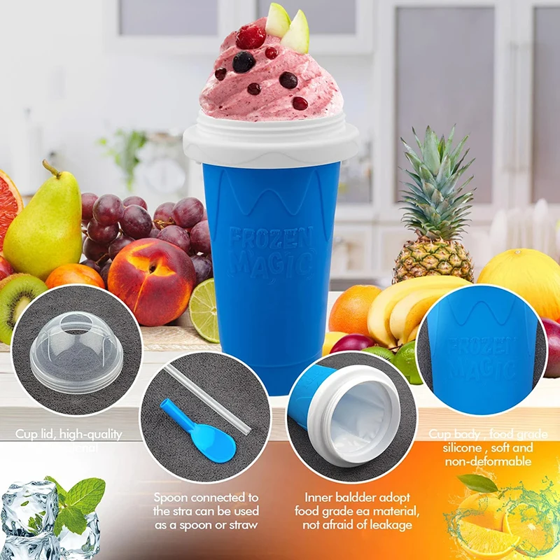 Slushy Cup Maker Quick-Frozen Large Slushie Maker Cup 500ML Slush Cup Homemade Smoothies Juice Squeeze Beker Ice Cream Tools