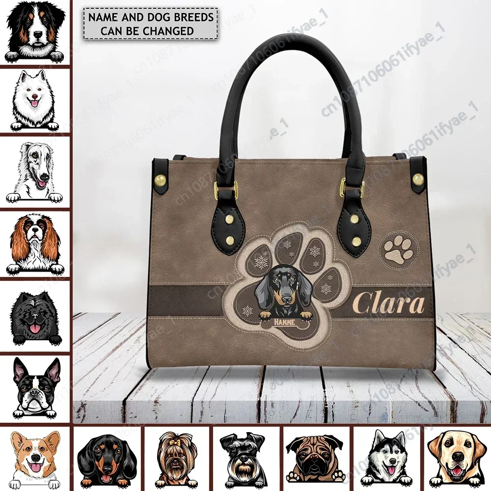 Cross Body Bags for Women Personalized Dachshund Designer Totes Portable Small Commuter Handbags Custom Name Party Elegant Girls