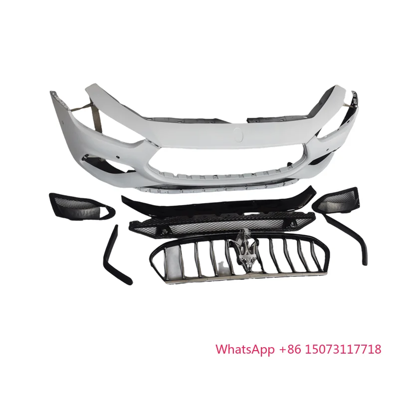 

New GTS Front Bumper with GrilleR for Old to New Model Ghibli Car Bumper Accessories