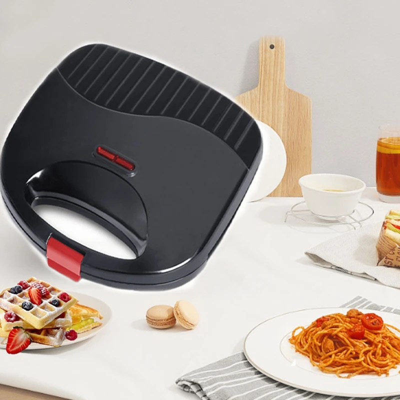 Press Waffles Grill With Non-Stick Board, Double-Sided Heating, Indicator Light Easy To Use And Clean High Guality Black EU Plug