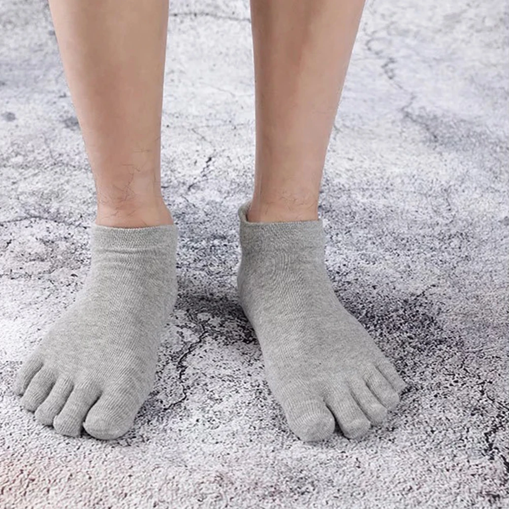 

4Pairs Toe Creative Durable Five-Toed Men Socks Skin-Friendly Breathable Sweat-Absorbent Lightweight Soft Cotton Split Toe Socks