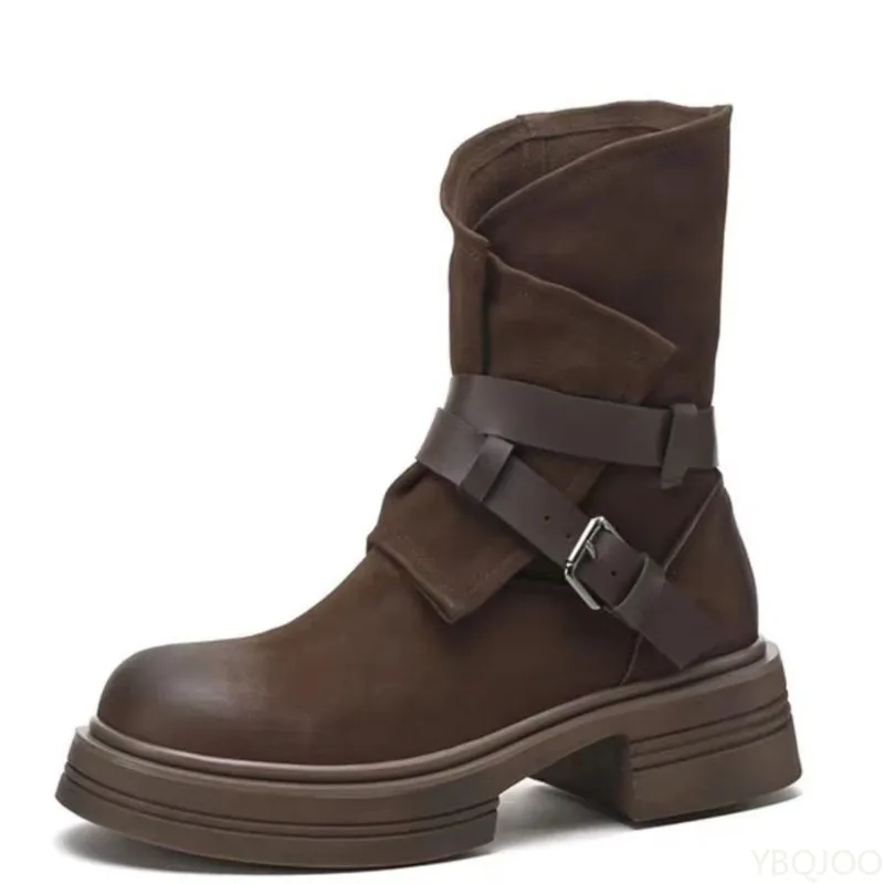 أحذية نسائية جديدة للخريف والشتاء بنعل سميك وسحاب مرتفع، أحذية نسائية كاجوال يومية بسيطة ومريحة