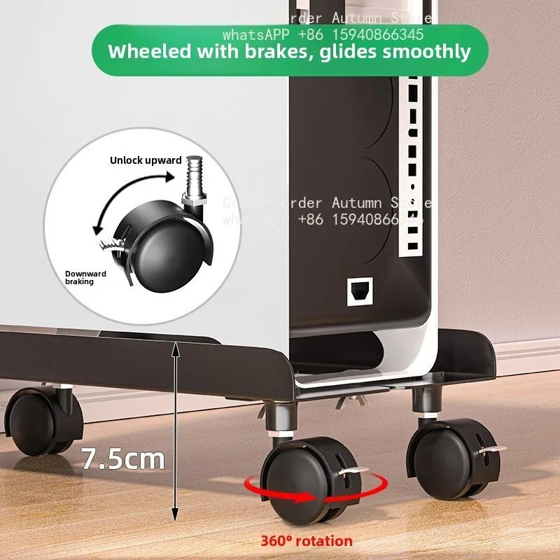 Desktop computer host bracket, household removable chassis base bracket with pulley tray