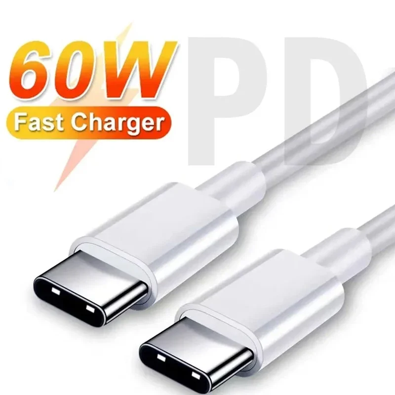 

PD 60W Cable Double Type C Data Cord Laptop Fast Charging Cable for Huawei Xiaomi Macbook Data Transfer Wire