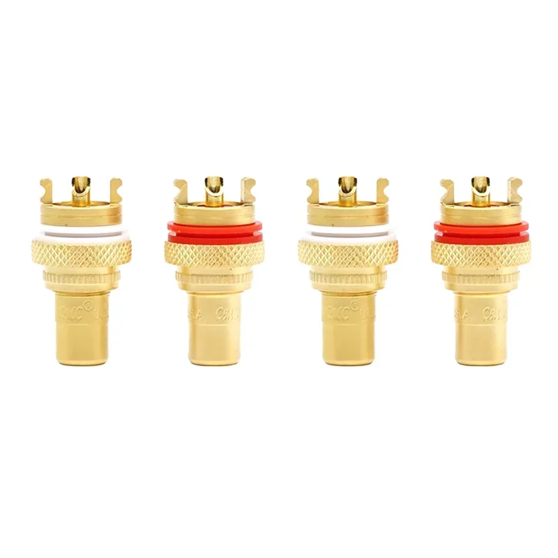 5/20PCS Audiophile RCA Female RCA Jack Plug CMC RCA Socket For Speakers Terminals Audio Wire Connectors Copper Gold Plated Panel