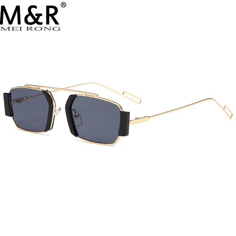 

2023 Fashion New Product Men's Polygonal Sunglasses Steam Punk Future Style Sunnies Small Frame Metal Square Glasses Gafas