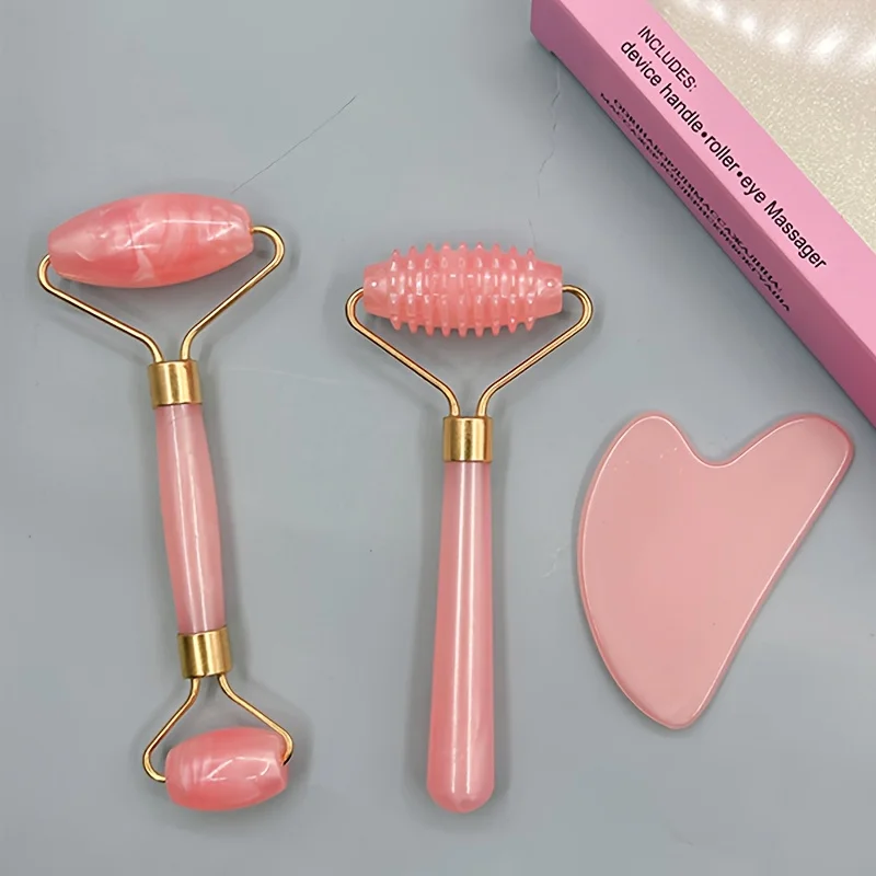 3 قطعة غوا شا مكشطة مجلس الأسطوانة تدليك غواشا للوجه الرقبة الجلد رفع مزيل التجاعيد الجمال العناية بالوجه سبا تدليك مجموعة #2