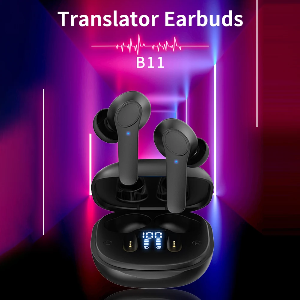 B11 Wireless Translation 144 Languages Instant Translated Smart Voice Translator Simultaneous Business Interpretation Earphones