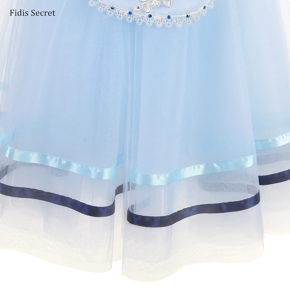 Marineblauw fluwelen lijfje professionele boer podiumkleding, meisjes Napoli romantische ballet tutu, ballerina danswedstrijd kostuums