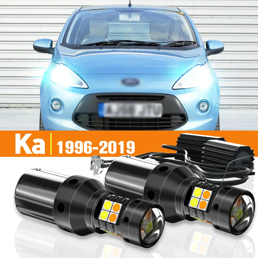 

2x LED Dual Mode Turn Signal+Daytime Running Light DRL For Ford Ka 1996-2019 2008 2009 2010 2011 2012 2013 Accessories Canbus