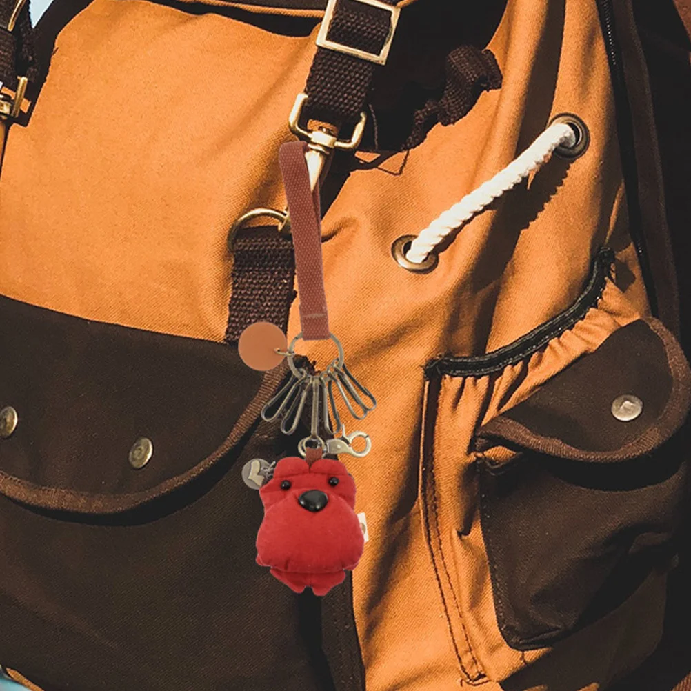 

2Pcs Adorable Bear Keychain Featuring Three-Color Patch Key Fob for Car Keys USB Backpack Charm Keychain Accessory Cute Kawaii