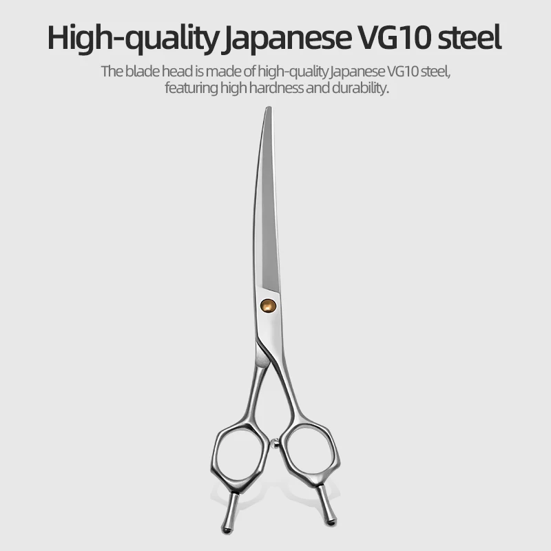 Pet curved scissors imported VG10 facial rounding curved trimming scissors MK7.0