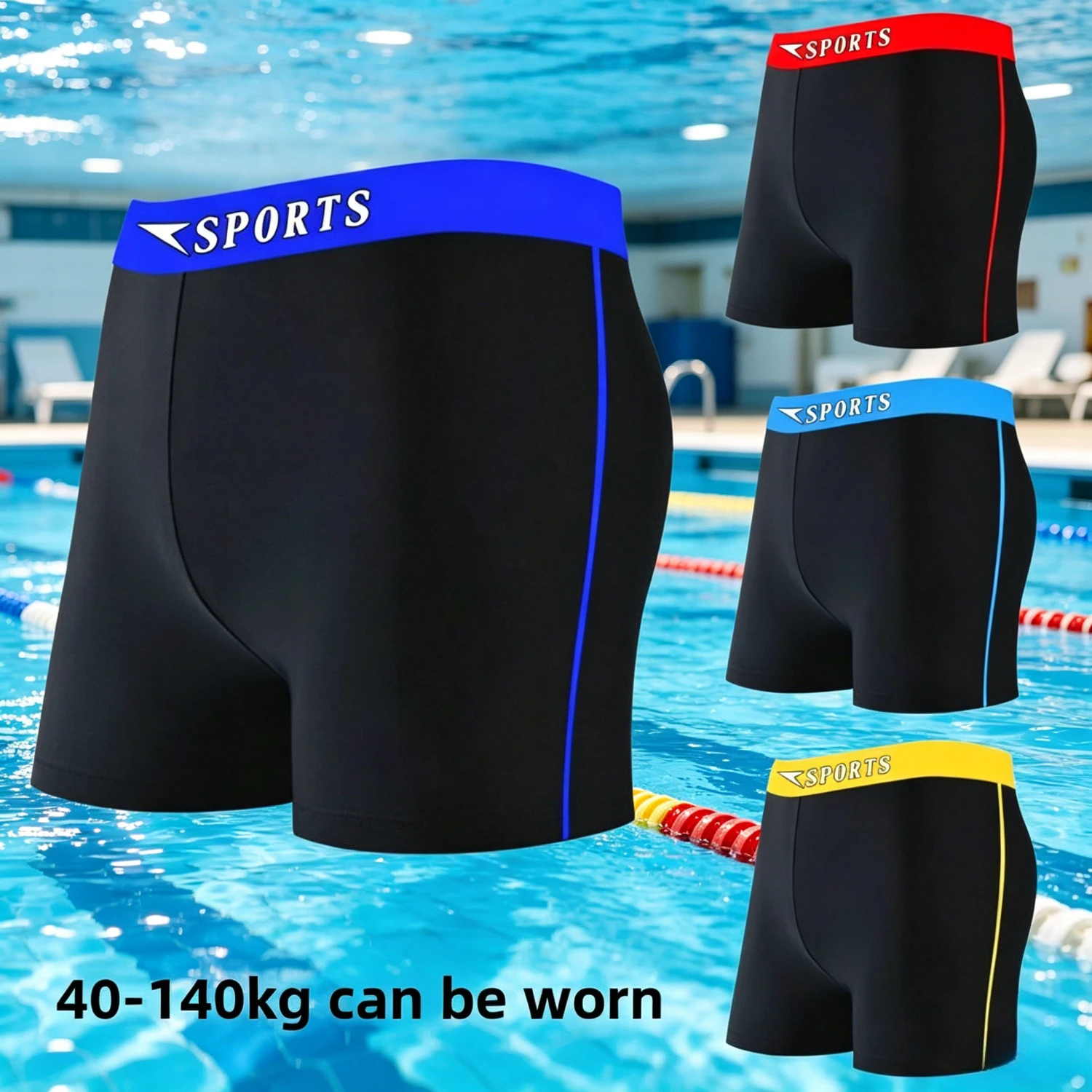 

boxer swimming trunks loose version hot spring swimming adult men's wide waist swimming trunks