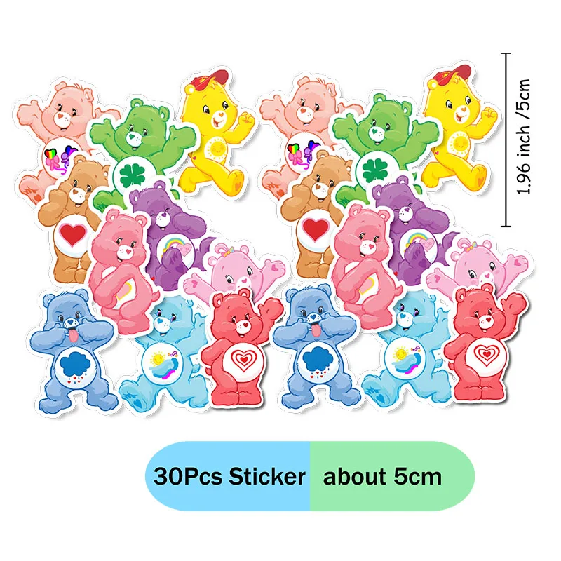 Bunte Care Bears Anime-Themen Teller, Becher, Banner und Hintergrund – Stilvolles Set für Geburtstagsfeiern und Familientreffen mit Geschenken – Detail 16