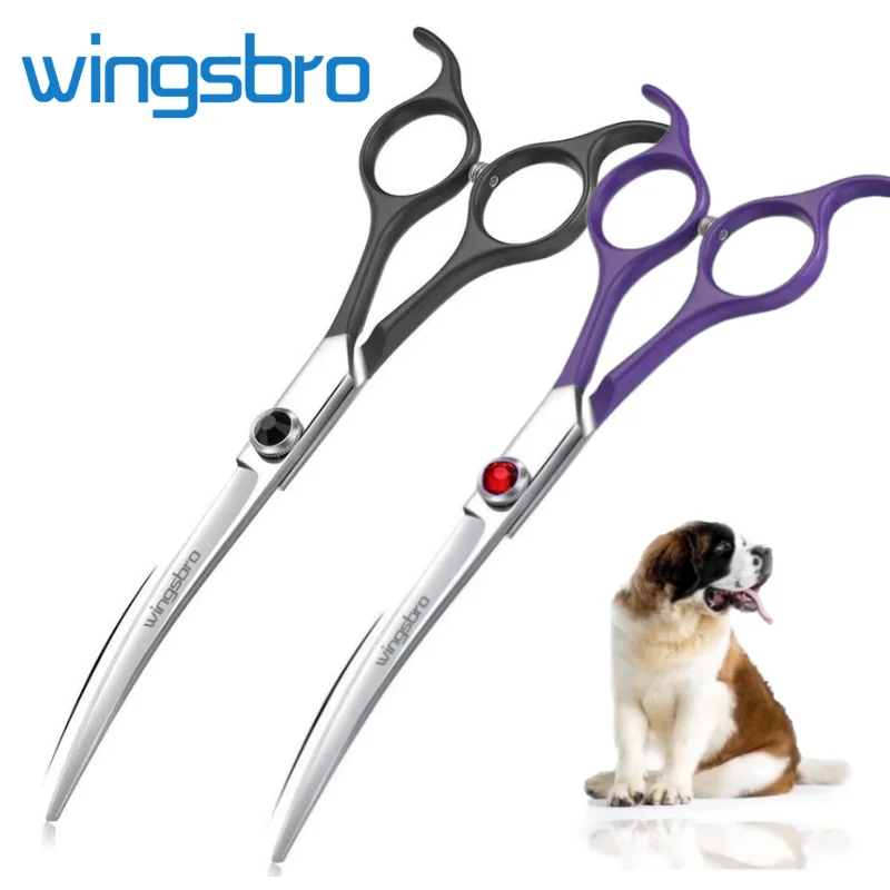 

Professional Curved Scissors Dog Grooming Scissors kit 440C Stainless Steel Pet Cutting Shears Safety Trimming For Dogs Cats