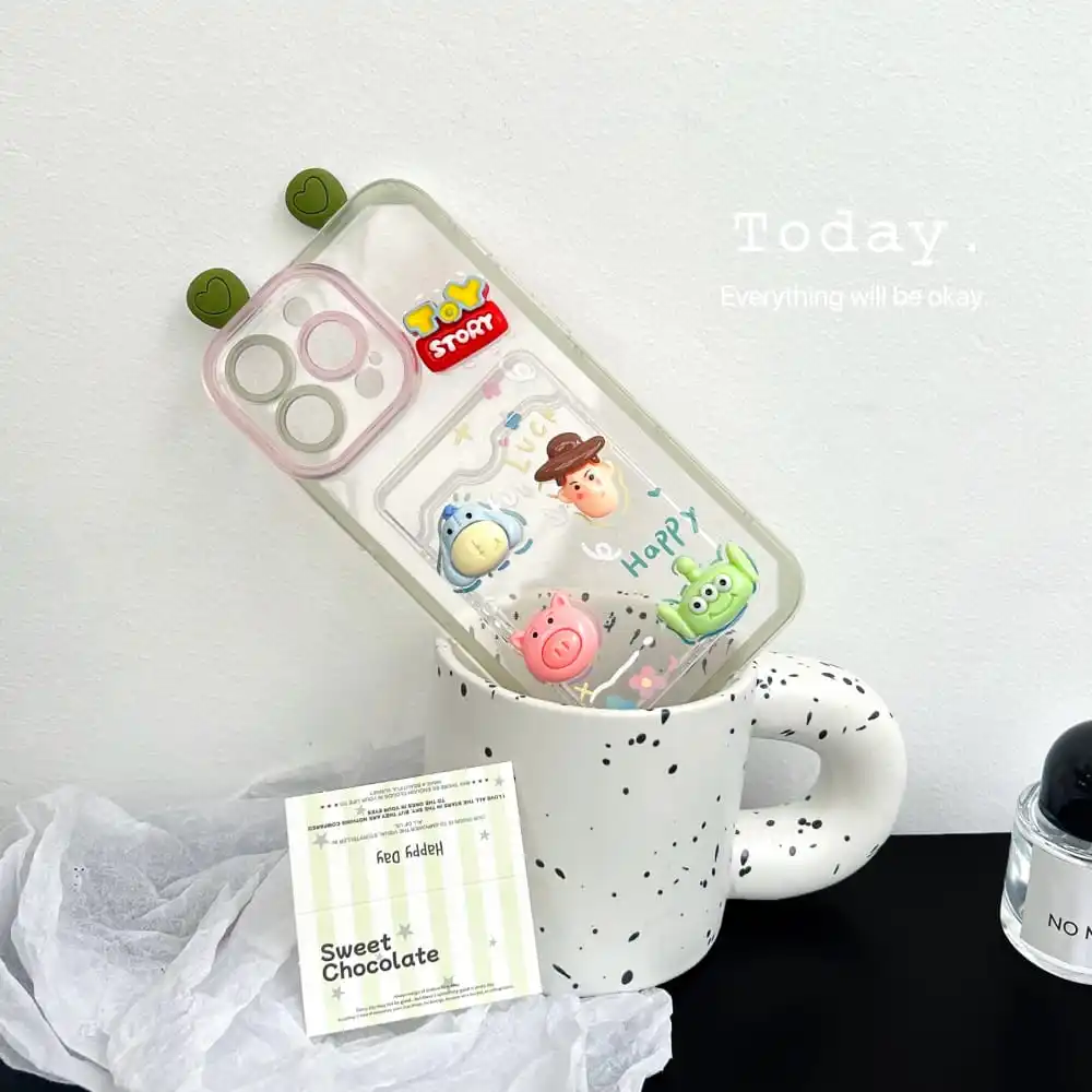 귀여운 만화 애니메이션 토이 스토리 역할 전화 케이스, 아이폰 11 12 13 14 15 프로 맥스 XR XS 7 8 소프트 Tpu 카드 지갑 보호 커버