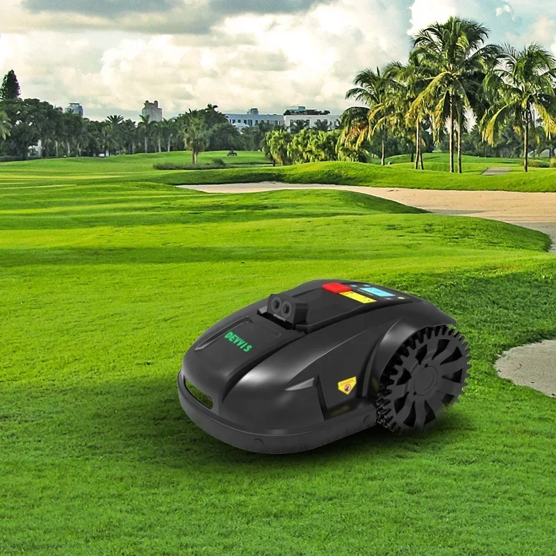 DEVVIS robot smart lawn mowers wholesale E1800U with ultrasonic obstacle avoidance,6.6ah Lithium,1800m2 working capacity