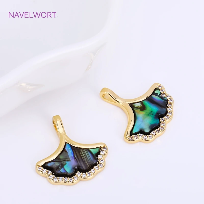 Trendy 18K Gold Plated Brass Rose/Butterfly Charms Natural Abalone Shell Pendants For Necklace Making Jewelry And Accessories