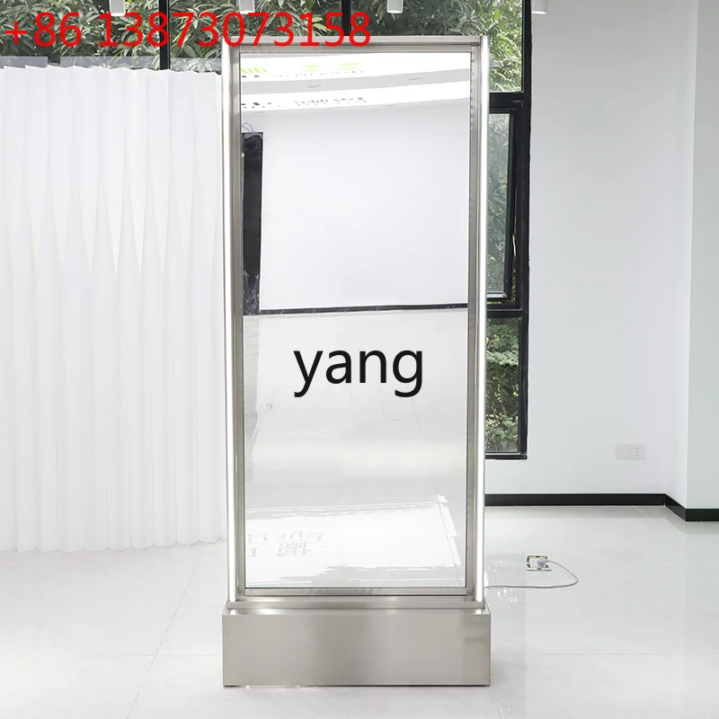 

Yjq Парикмахерская Туалетный столик из нержавеющей стали для парикмахерской Напольное зеркало для стрижки волос на все тело с основанием