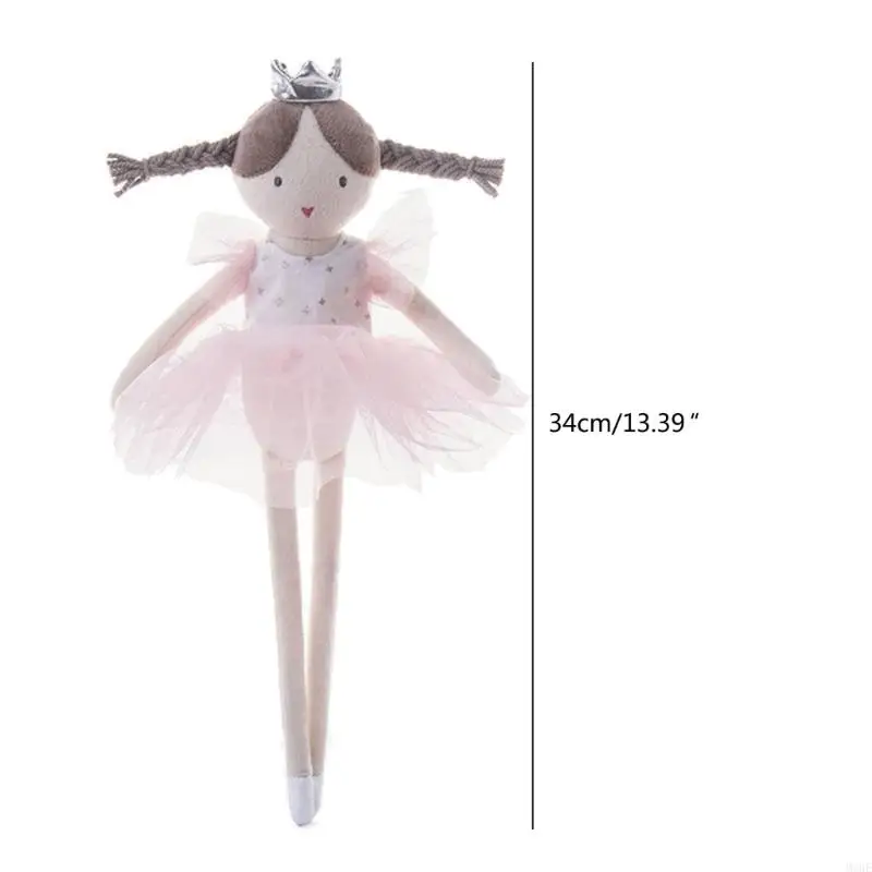 M3GE Cartoon Long-legged Ballet Girl Stuffed for Children Soft Stuffed Appease Sleeping Toy Gift for Sleeping